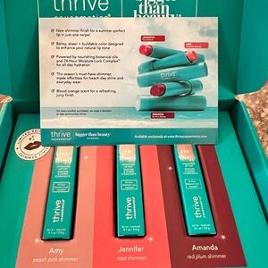 Thrive Causemetics Lip tint Set - Peach Pink, Rose, Red Plum
